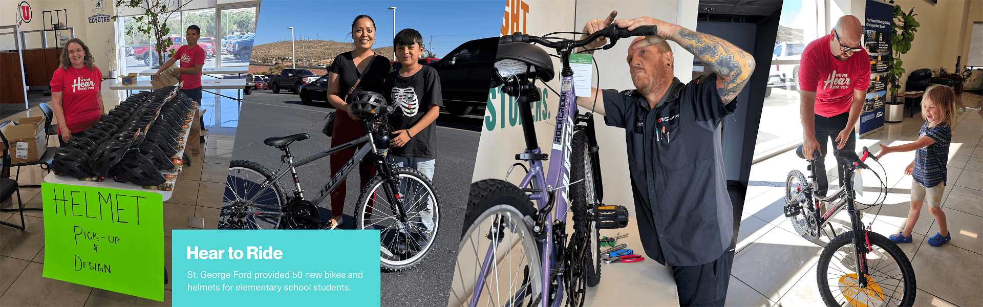 St. George Ford provided 50 new bikes and helmets for elementary school students.
