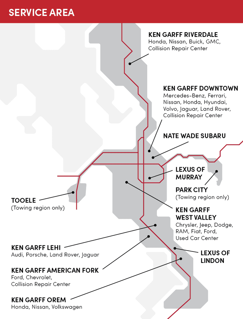 Map of all Garffcare locations