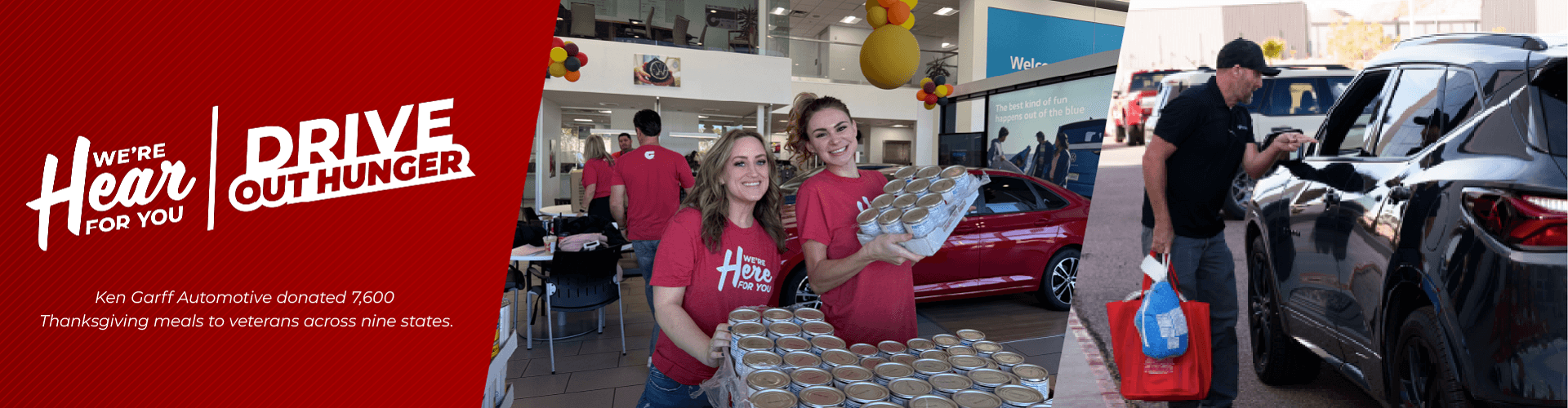 Drive Out Hunger - Ken Garff Automotive donated 7,600 Thanksgiving meals to veterans across nine states.