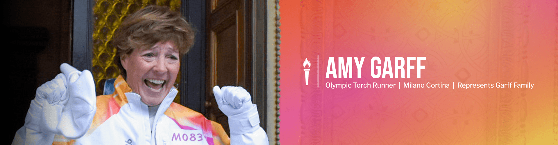 Amy Garff proudly represented the Garff family and Ken Garff for Good as a torchbearer during the Olympic Torch Run for the Milano Cortina 2026 Olympic Winter Games on February 4
