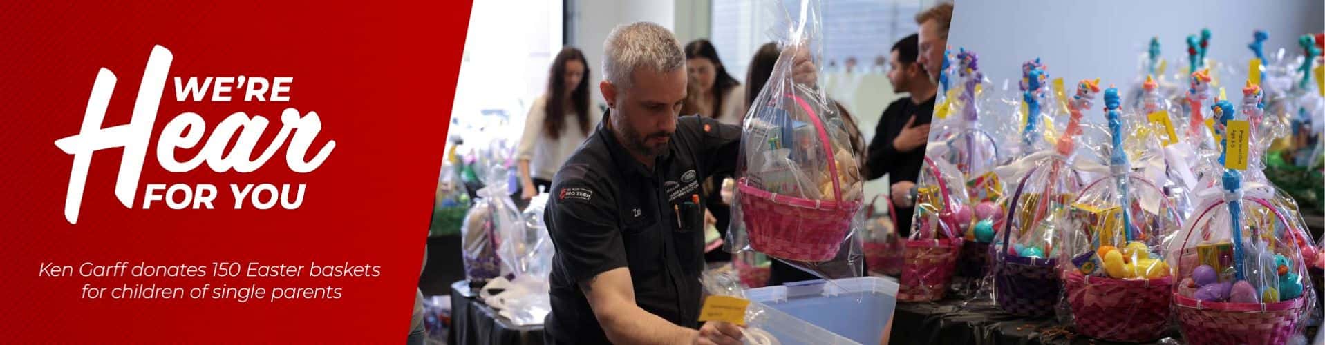 Man packing an easter basket