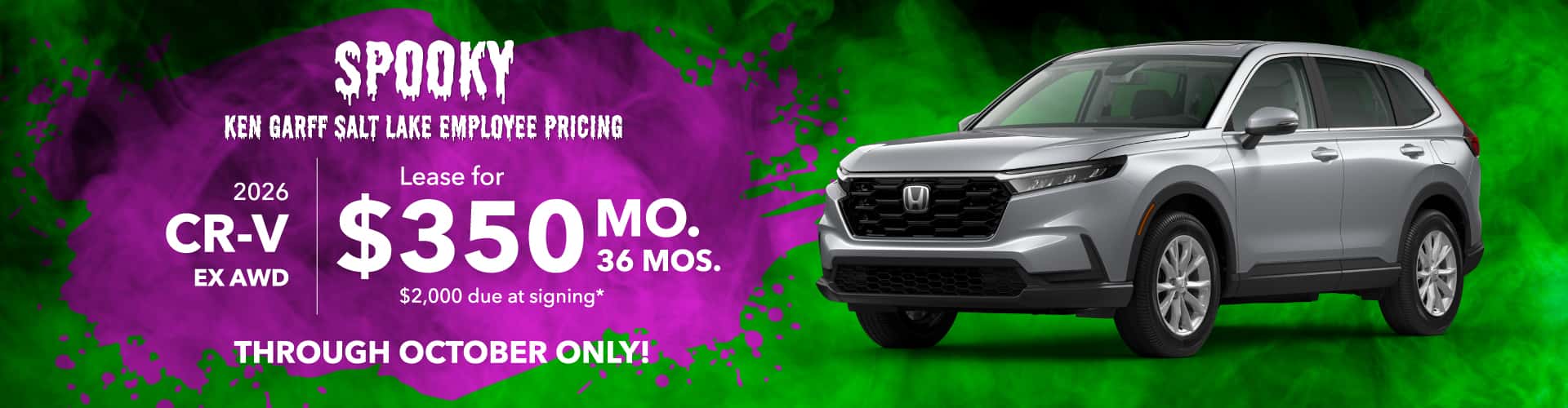 2026 Honda CR-V EX AWD: Lease for $350/month for 36 months*