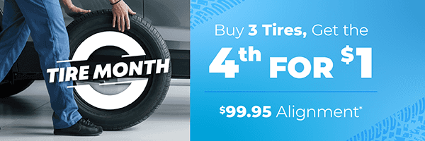 Buy 3 tires, get the 4th for $1, $99.95 alignment