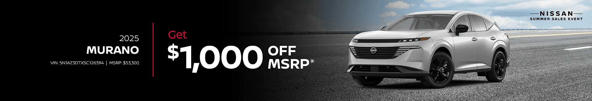 2025 Murano : Get $1,000 off MSRP
