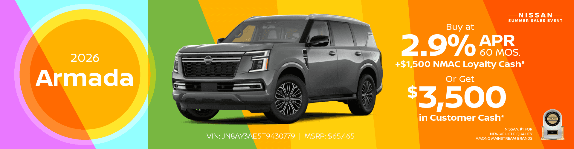 2026 Armada 2.9% APR Financing |60 Months Plus $1,500 NMAC Loyalty Cash*
