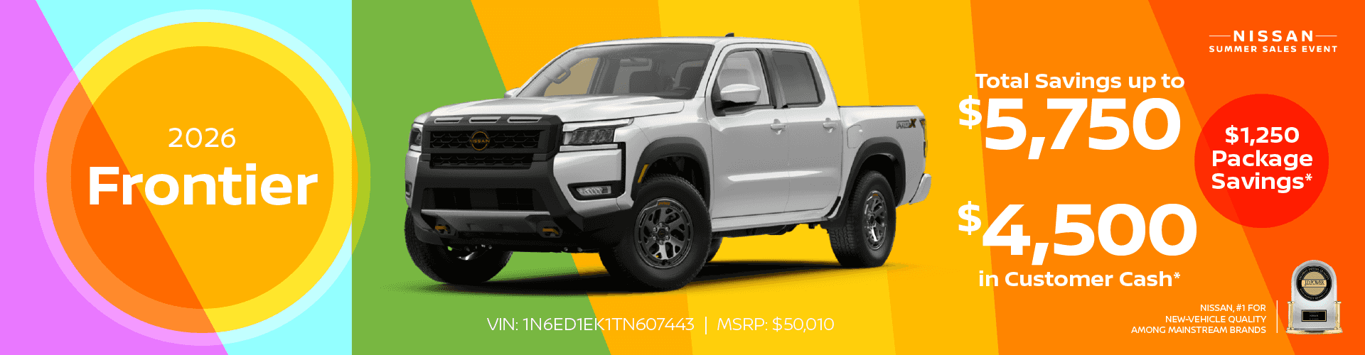 2026 Frontier Total Savings Up to $5,750