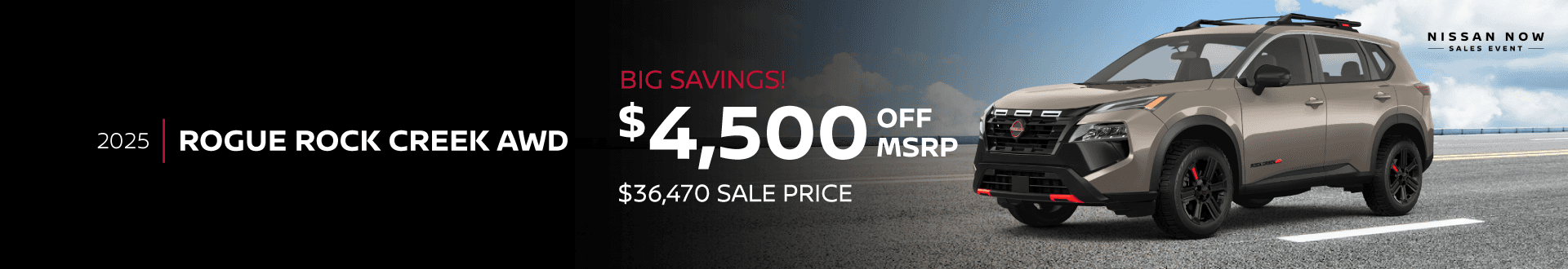 2025 Rogue Rock Creek AWD Big Savings! $4,500 Off MSRP $36,470 Sale Price