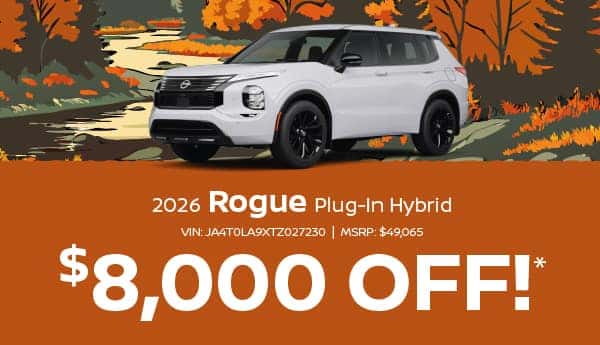 Purchase a new 2026 Nissan Rogue Hybrid and get $8,000 off