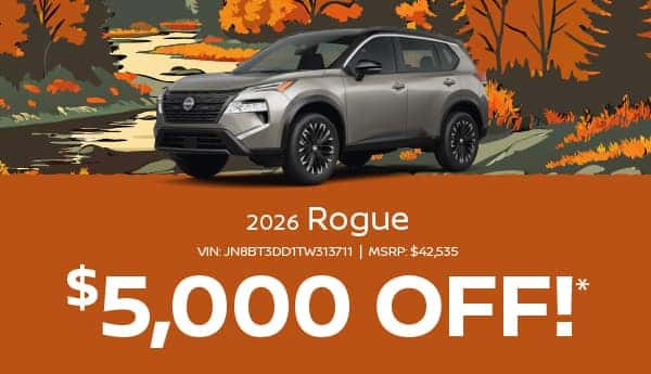Purchase a new 2026 Nissan Rogue and get $5,000 off