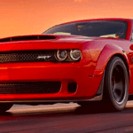 2018 Dodge Demon racing on a track