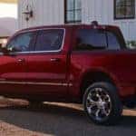 2019 Ram 1500 parked next to home