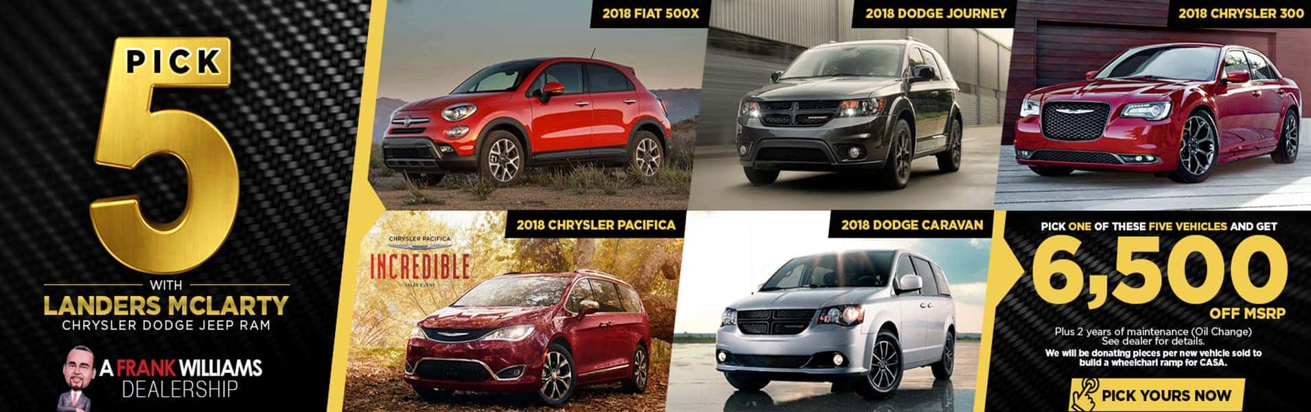 Pick 1 of these 5 Vehicles for $6,500 Off