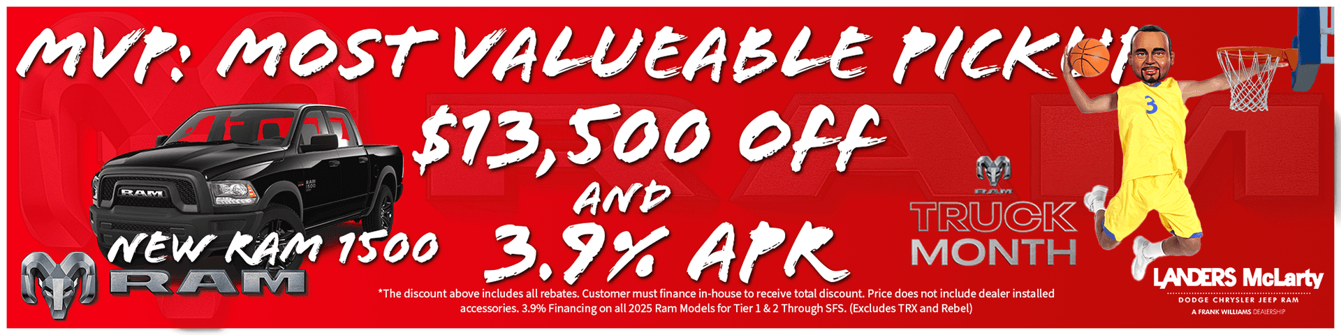 13500 and 3.9% Off Ram 1500