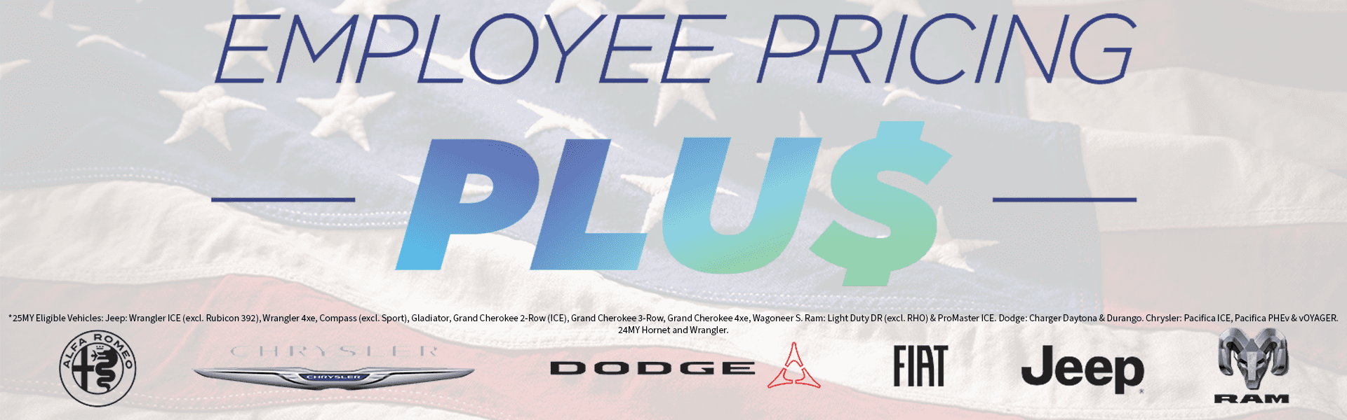 employee pricing for all banner with all brands logos