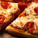 Hot Pepperoni Pizza on Table