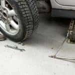 Person at Home Tire Change