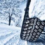 Tires on a winter road