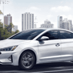 2020 Hyundai Elantra SE parked near city skyline