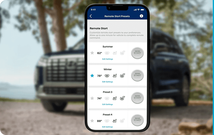 Hyundai Bluelink app on smartphone