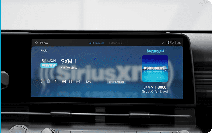 SiriusXM satellite radio in a Hyundai