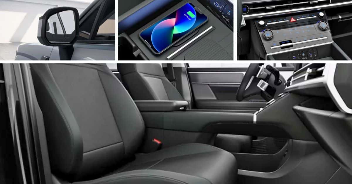 Standard interior and exterior features of the 2026 Hyundai Santa Fe SEL
