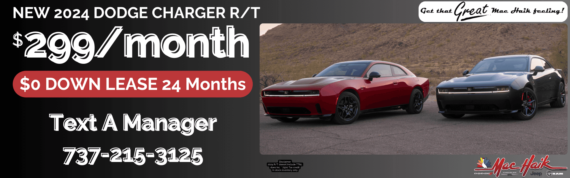 Dodge Charger Banner Lease special