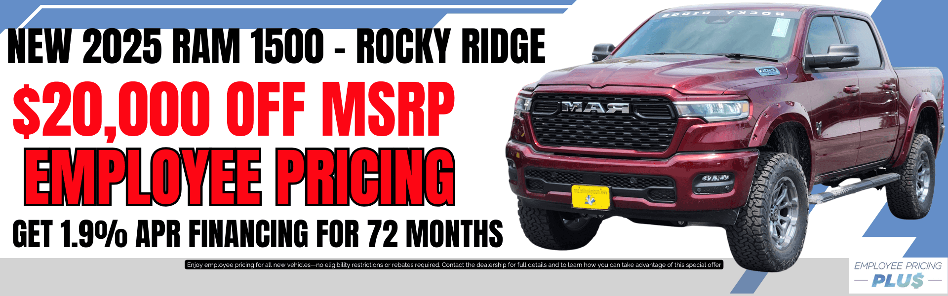 employee pricing rocky ridge 20k off