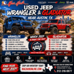 Used Jeep Wrangler & Gladiator Near Austin Open-Air Freedom • 4x4 Capability • Jeep Value Mac Haik Dodge Chrysler Jeep Ram of Georgetown