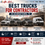 Best Trucks for Contractors RAM 1500 • RAM 2500 • RAM 3500 • Commercial Work • Towing • Payload • Business Mac Haik Dodge Chrysler Jeep Ram of Georgetown