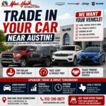 Trade in or sell your car near Austin at Mac Haik CDJR Georgetown. We are looking for used cars, trucks, SUVs, Jeep models, RAM trucks, work vehicles, and family vehicles.