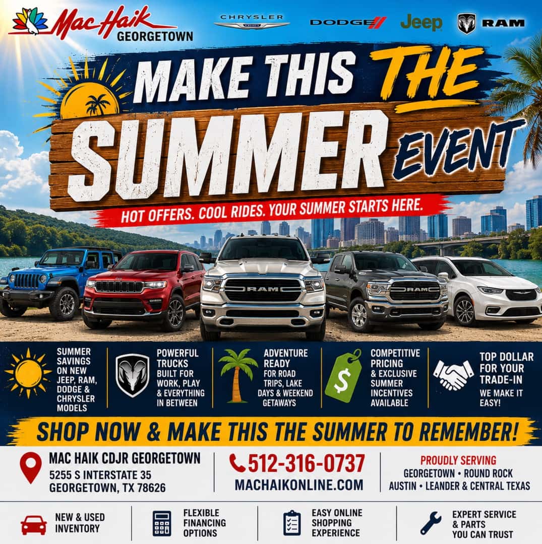 2026 Jeep SUV Comparison Compass vs Cherokee vs Grand Cherokee Compact • Hybrid • Premium Find the Right Jeep SUV for Your Lifestyle Mac Haik Dodge Chrysler Jeep Ram of Georgetown