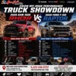 2026 RAM 1500 RHO vs Ford Raptor Off-Road Performance Truck Showdown 540 HP • 521 LB-FT • Up to 8,360-Lb Towing 35-Inch Tires • Bilstein Shocks • Nine Drive Modes Mac Haik Dodge Chrysler Jeep Ram of Georgetown