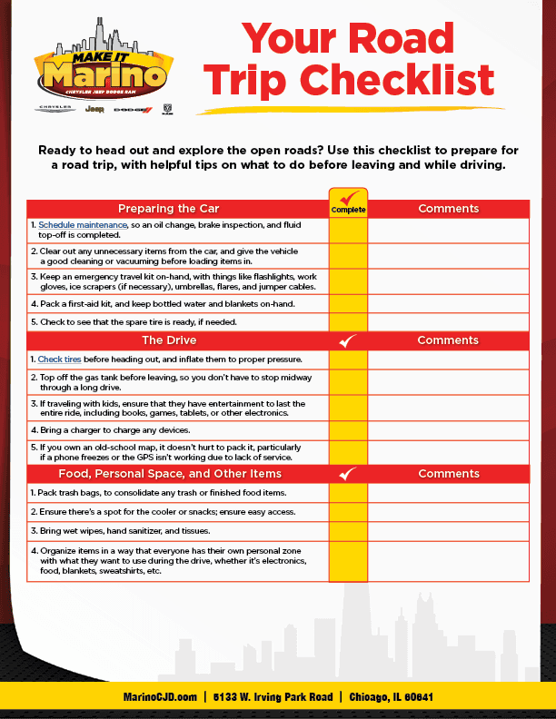 Road Trip Checklist