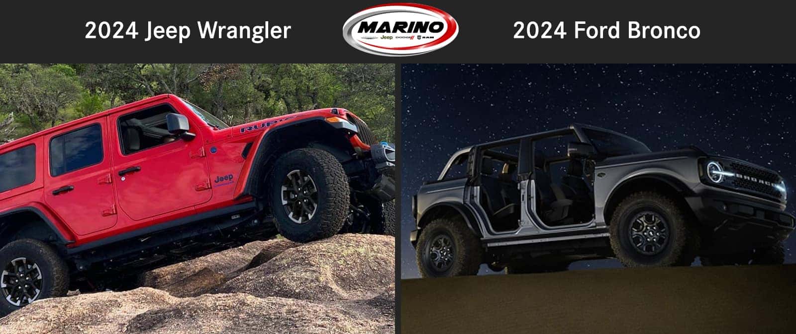 2024 Jeep Wrangler vs 2024 Ford Bronco