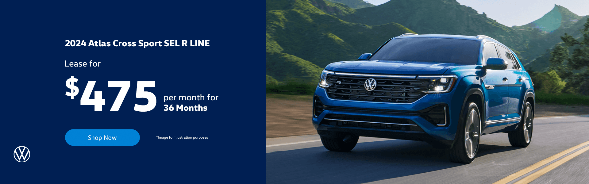 2024 Atlas Cross Sport SEL R LINE Lease for $475 per month for 36 months.