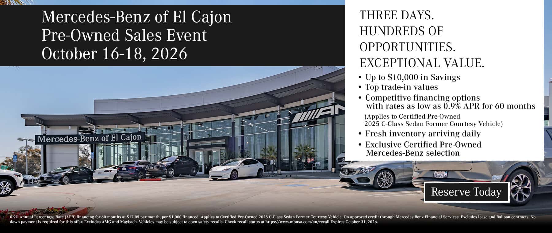 pre owned sales event