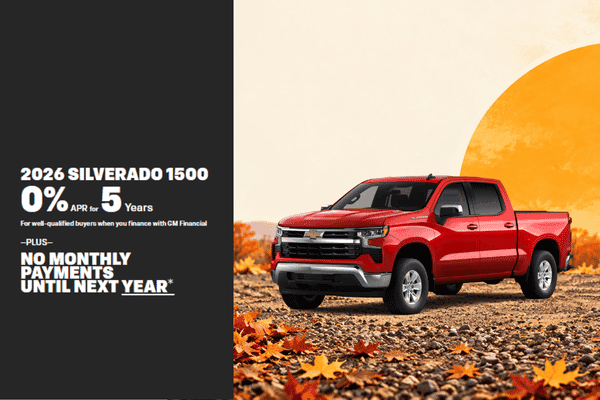 2026 Chevrolet Silverado 1500 zero percent APR financing offer at Midway Chevrolet