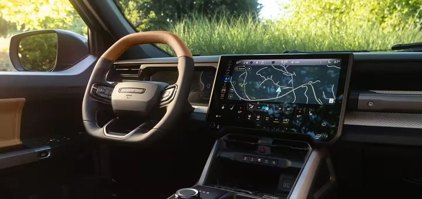 2026 Jeep Recon interior with digital displays and rugged trim