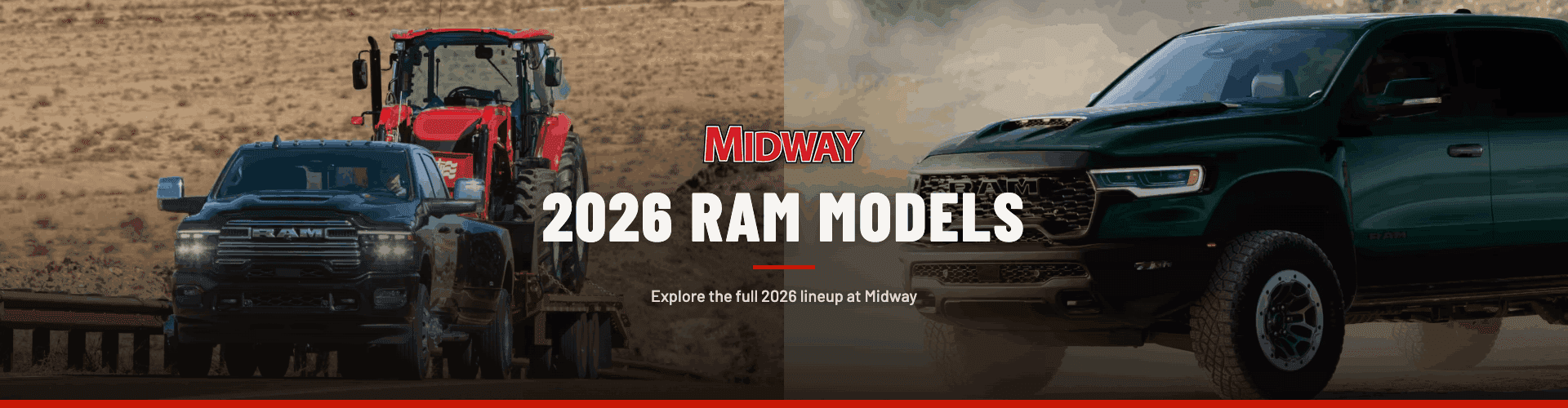 New 2026 Ram trucks at Midway CDJR in Kearney, NE