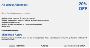 All Wheel Alignment - Service Coupon: June 2025