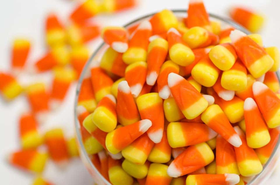 Bowl of candy corn