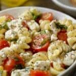 Tomato and Feta Pasta Salad with Freshly Chopped Basil