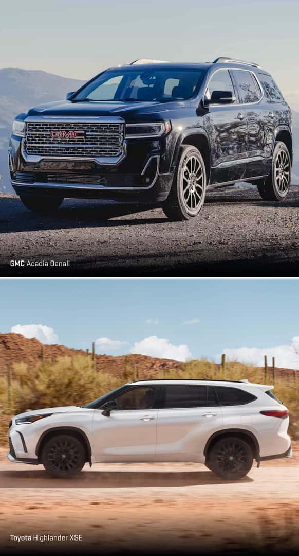 Toyota Highlander vs. GMC Acadia: Trims