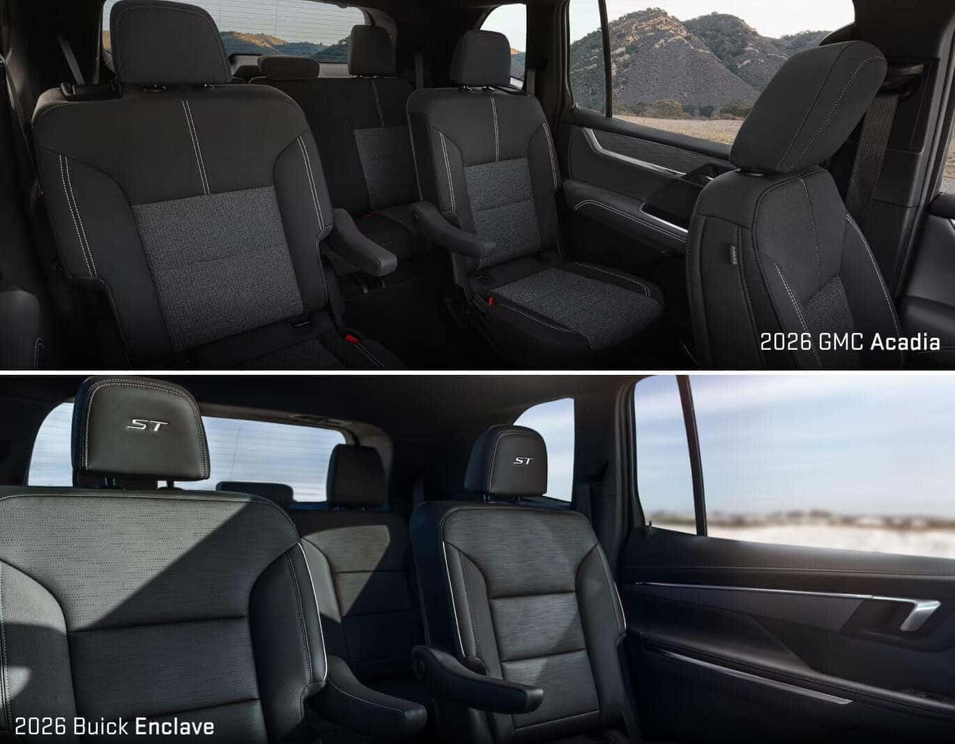 GMC Acadia vs. Buick Enclave Dimensions & Space