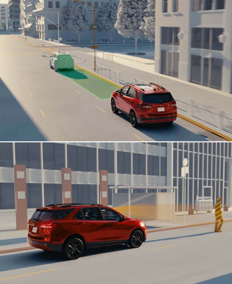 Safety features of a red 2024 Chevy Equinox