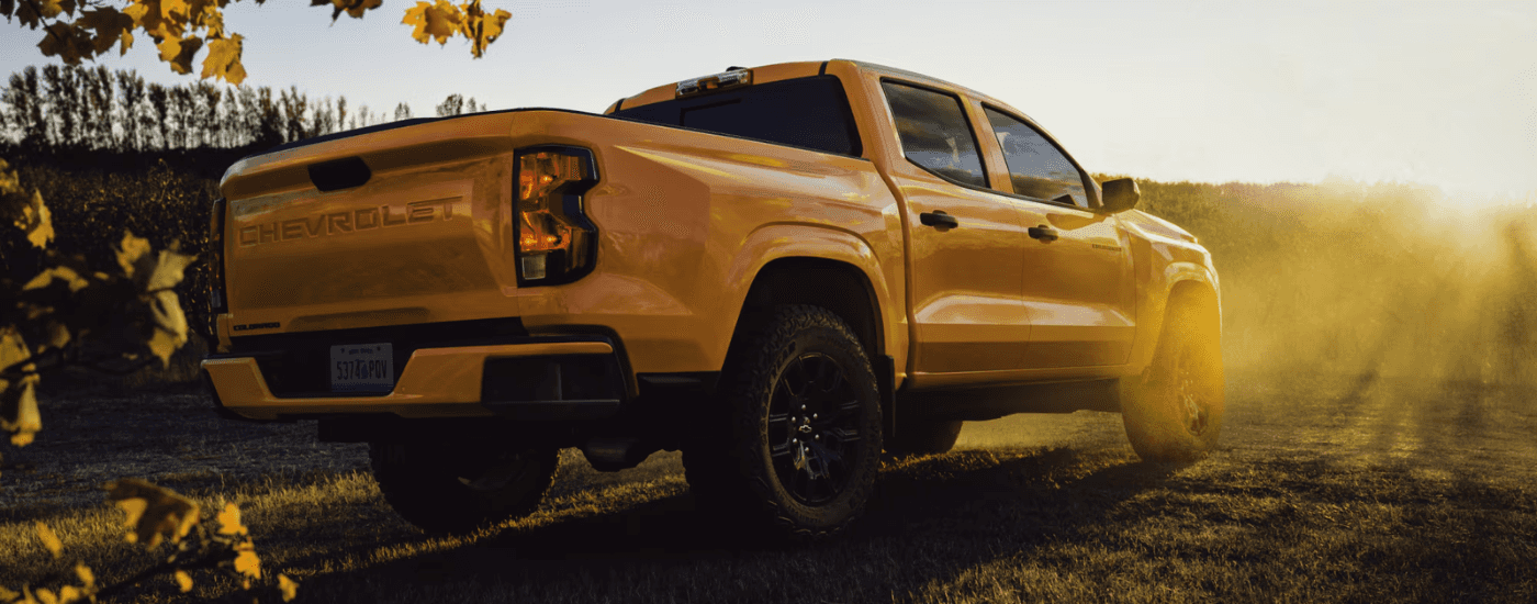 Yellow 2026 Chevy Colorado parked off-road