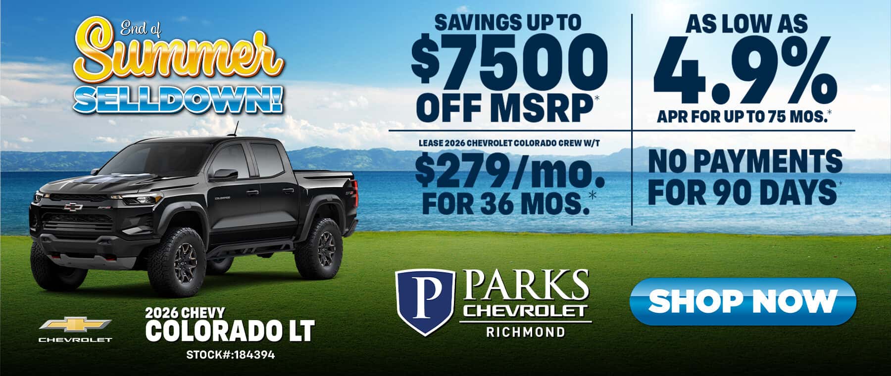New 2026 Chevrolet Colorado August 2026 banner