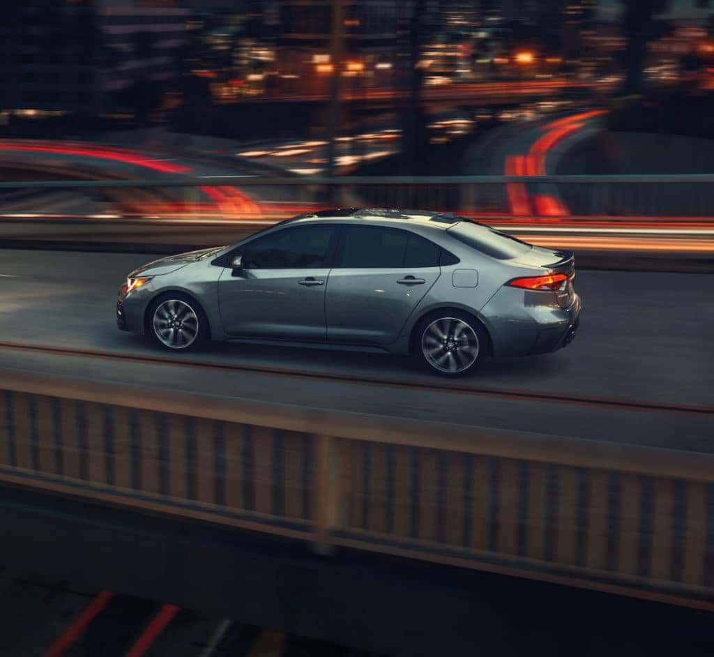 A Toyota Hybrid for Everyone at Penn Toyota | 2020 Toyota Corolla Hybrid driving in city at night
