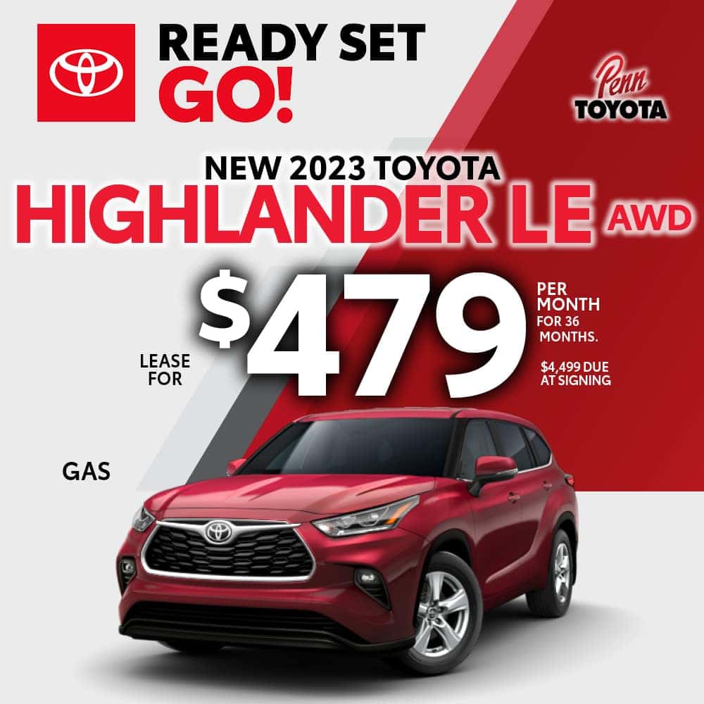 Lease a 2023 Highlander for $479 Per Month for 36 Months 