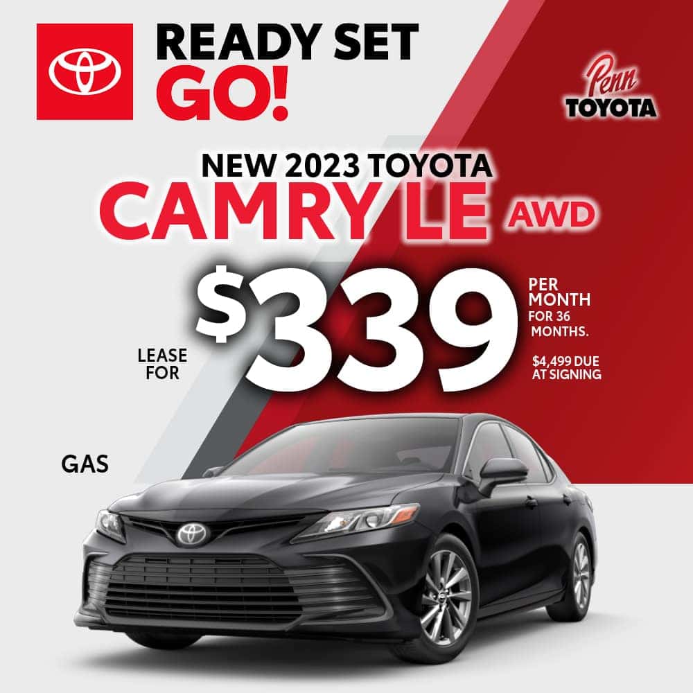 Lease a 2023 Toyota Camry LE for $339 Per Month for 36 Months